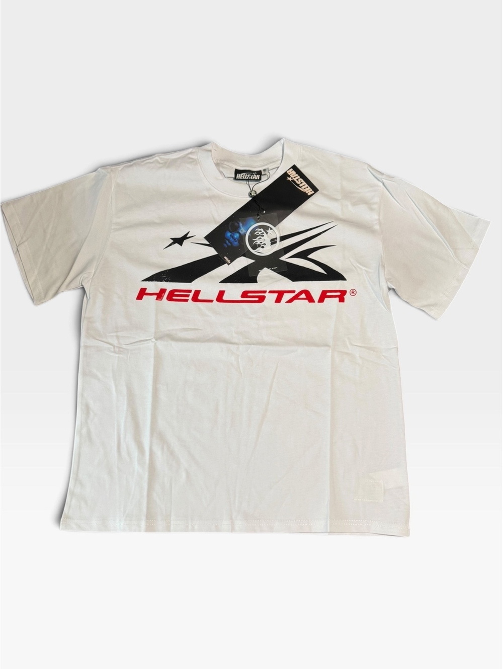 Hellstar white red logo graphic T-shirt
